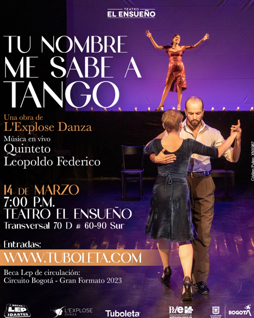 Afiche con bailarines e información del evento